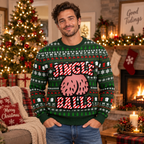 Jingle Balls Funny Christmas Sweater, Christmas Sweater Dirty Ugly Sweater, Cockmas Holiday Sweater,Merry Cockmas Sweatshirt