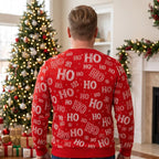 Santa Fake Abs Hairy 3D Sweatshirt, Funny Santa Claus Ho Ho Ho Ugly Christmas Sweatshirt, Gag Gift for Husband, Cute 3D Holiday Sweater