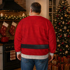 Funny Santa Belly Illusion Sweater, Ugly Christmas Party Shirt for Men