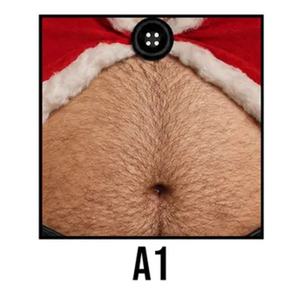 Funny Santa Belly Illusion Sweater, Ugly Christmas Party Shirt for Men