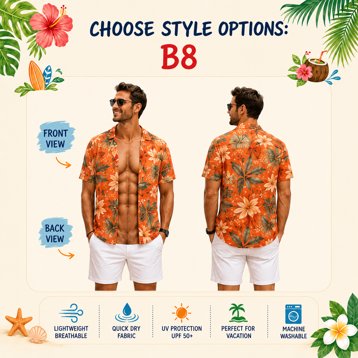 Custom Funny Muscle T-shirt for Men, Personalized Hawaiian Shirt Illusion Tee, 3D Fake Open Shirt, Summer Vacation Gag Gift for Him