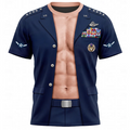 Men 3D Muscle Print Button Up Shirt Green Short Sleeve Casual Shirt