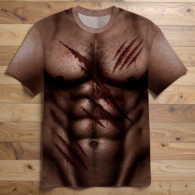 Funny Gifts For Men T-shirt Graphic Tee Leopard Print Halloween T-shirt Sleeve