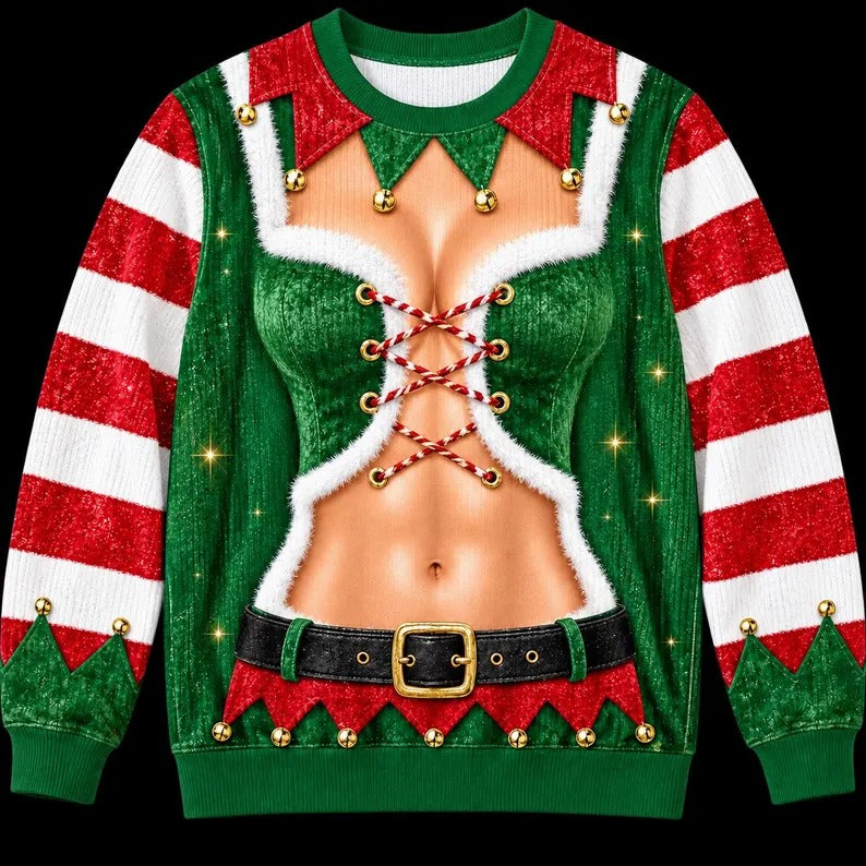 Funny Ugly Christmas Sweater, Novelty Holiday Sweatshirt, Festive Party Outfit