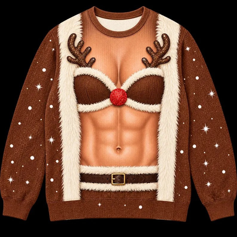 Funny Ugly Christmas Sweater, Novelty Holiday Sweatshirt, Festive Party Outfit