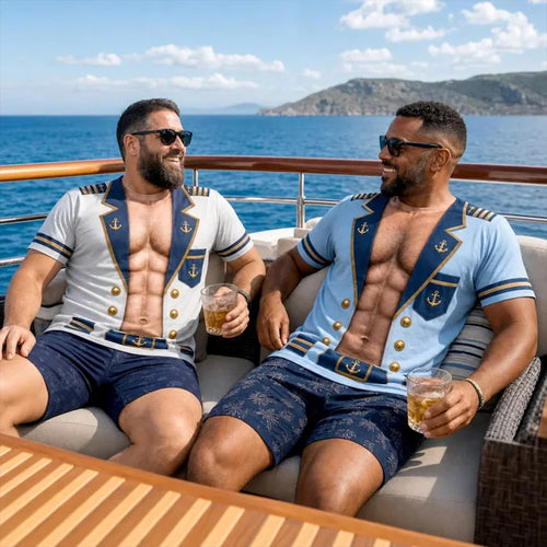 Personalized Funny Captain All Over Print T-shirt, 3D Printing Hairy Chest Graphic, Summer Vacation, Party Outfit Captain Of Chaos, eX14SgTb