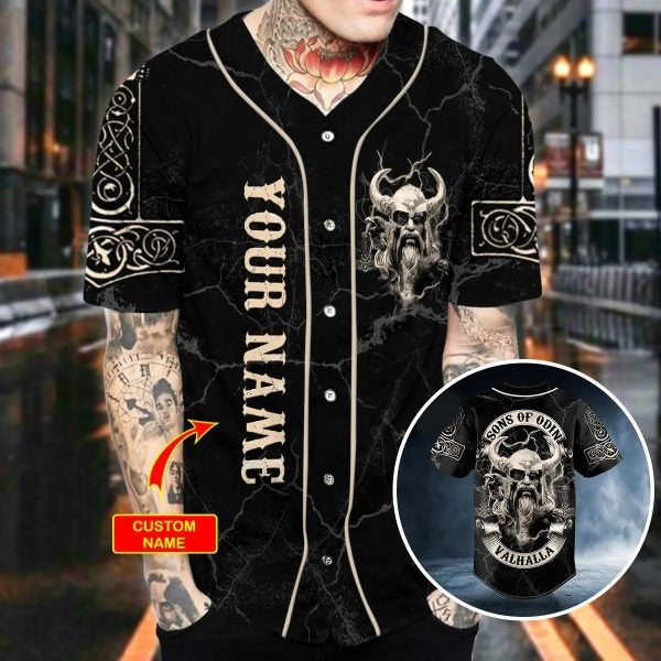 Viking Son Of Odin Valhalla Custom Baseball Jersey _ 3D All Over Print Clothing