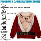 Funny Santa Abs Ugly Sweater, Hairy Chest 3D Print Holiday Party Gift, Chirstmas Gag Gift