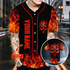 Red Rose Blood Skull Custom Baseball Jersey – Skull & Viking Graphic Tees _ 3D All Over Print Clothing