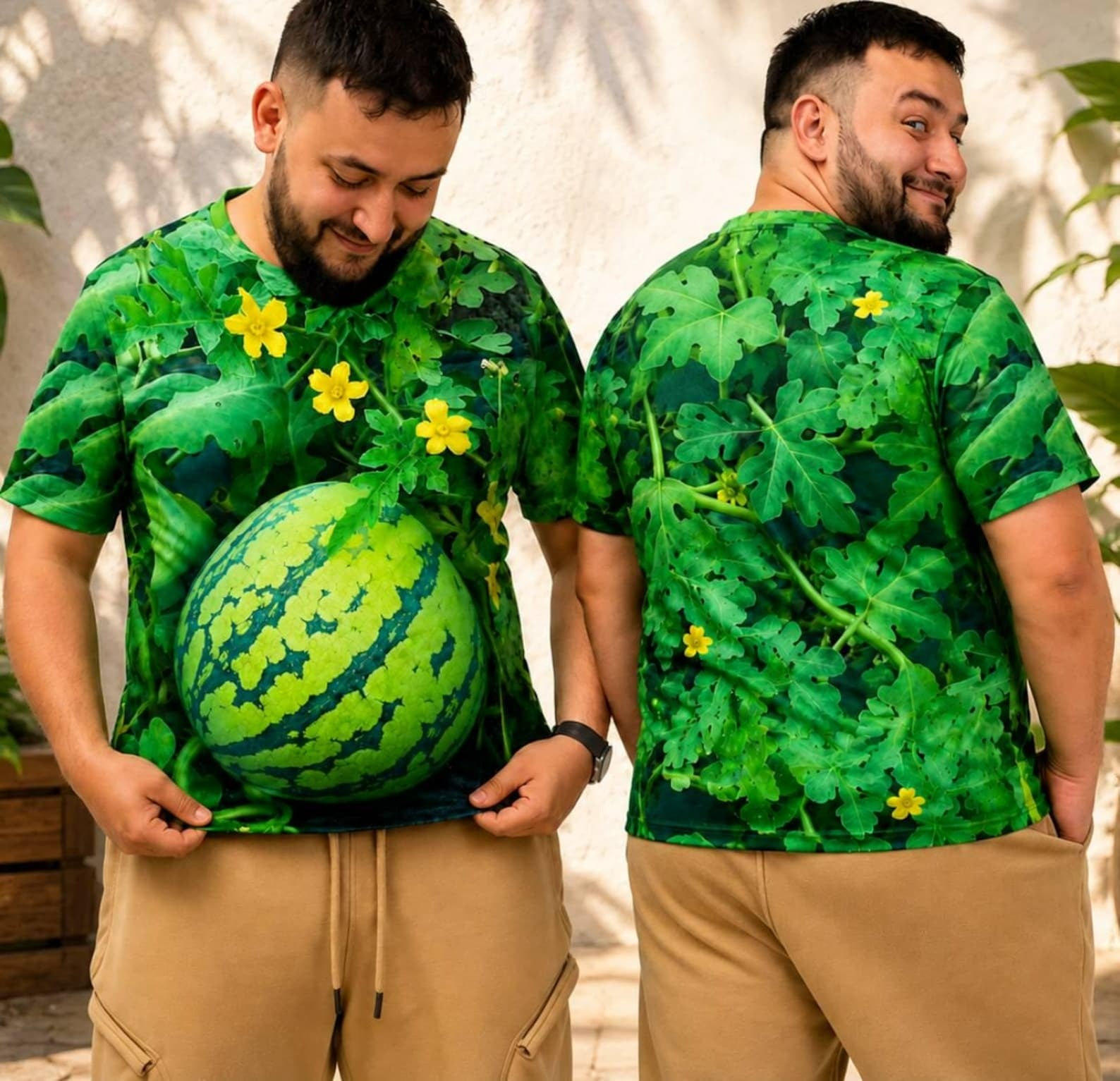 Funny 3D Watermelon Graphic Shirt, All Over Print Watermelon Tee, Summer Fruit Hawaiian Style Shirt, Cute Food Lover Gift
