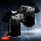 Black White Werewolf Viking Custom Baseball Jersey – Skull & Viking Graphic Tees
