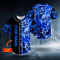 Blue Soul Eater Ghost Skull Custom Baseball Jersey – Skull & Viking Graphic Tees _ 3D All Over Print Clothing