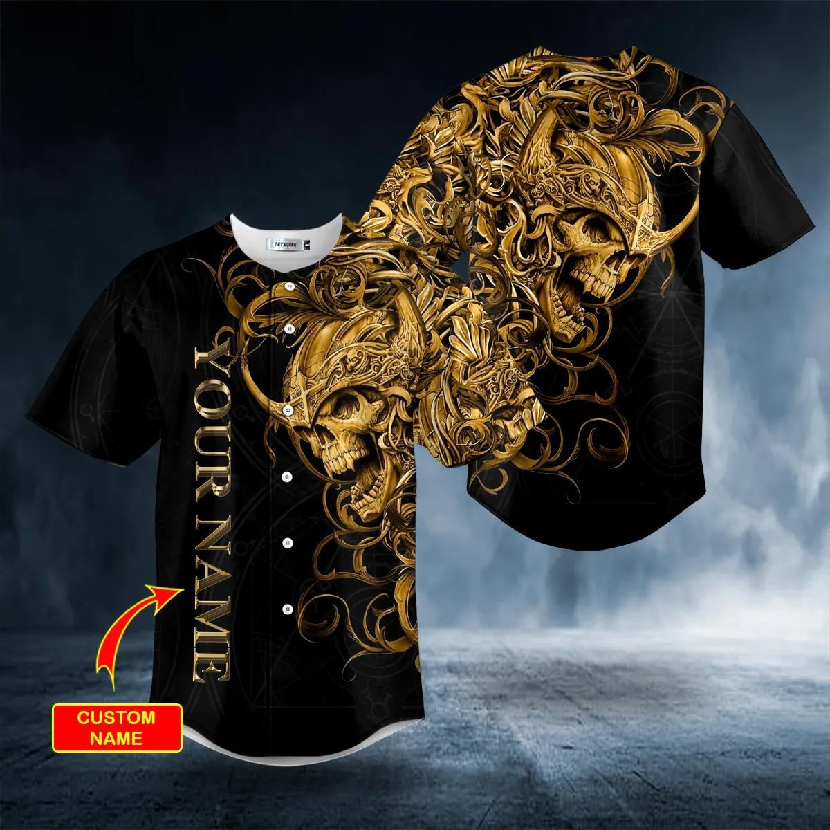 Mad King Viking Custom Baseball Jersey – Skull & Viking Graphic Tees