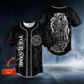 Black White Odin Allfather Viking Tattoo Custom Baseball Jersey – Skull & Viking Graphic Tees _ 3D All Over Print Clothing