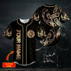 Gold Raven Viking Tattoo Custom Baseball Jersey – Skull & Viking Graphic Tees