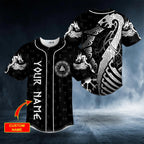 Norse Dragon Viking White Tattoo Custom Baseball Jersey – Skull & Viking Graphic Tees