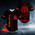 Red Bear Viking Tattoo Custom Baseball Jersey – Skull & Viking Graphic Tees
