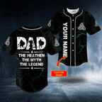 Viking Dad The Heathen The Myth The Legend Custom Baseball Jersey – Skull & Viking Graphic Tees