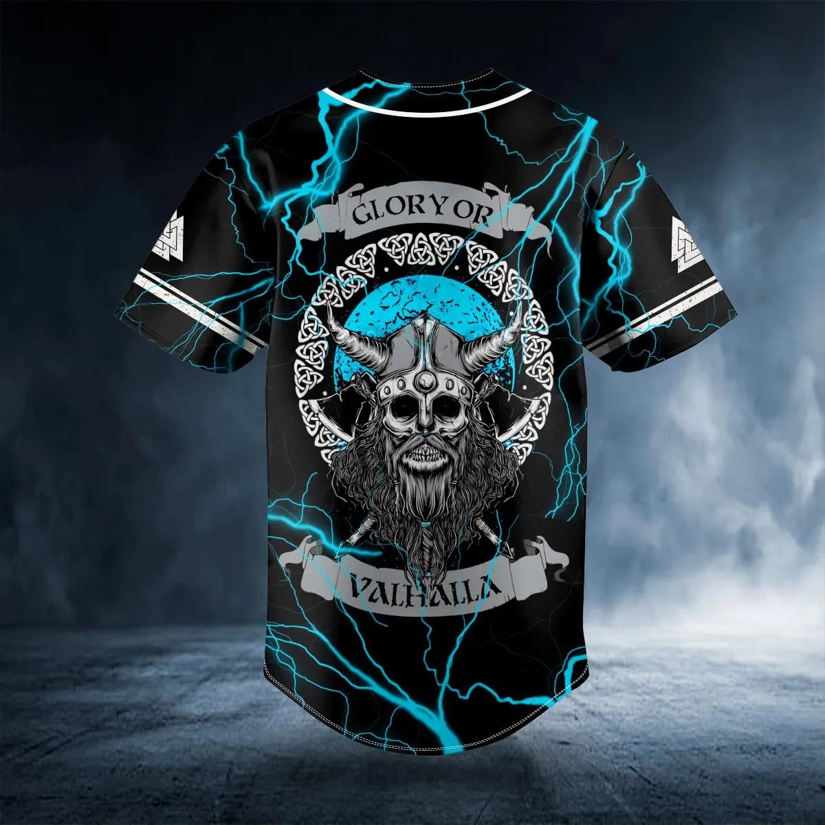 Glory Or Valhalla Viking Custom Baseball Jersey – Skull & Viking Graphic Tees