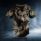 Gold Raven Viking Tattoo Custom Baseball Jersey – Skull & Viking Graphic Tees
