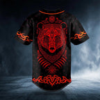 Red Bear Viking Tattoo Custom Baseball Jersey – Skull & Viking Graphic Tees