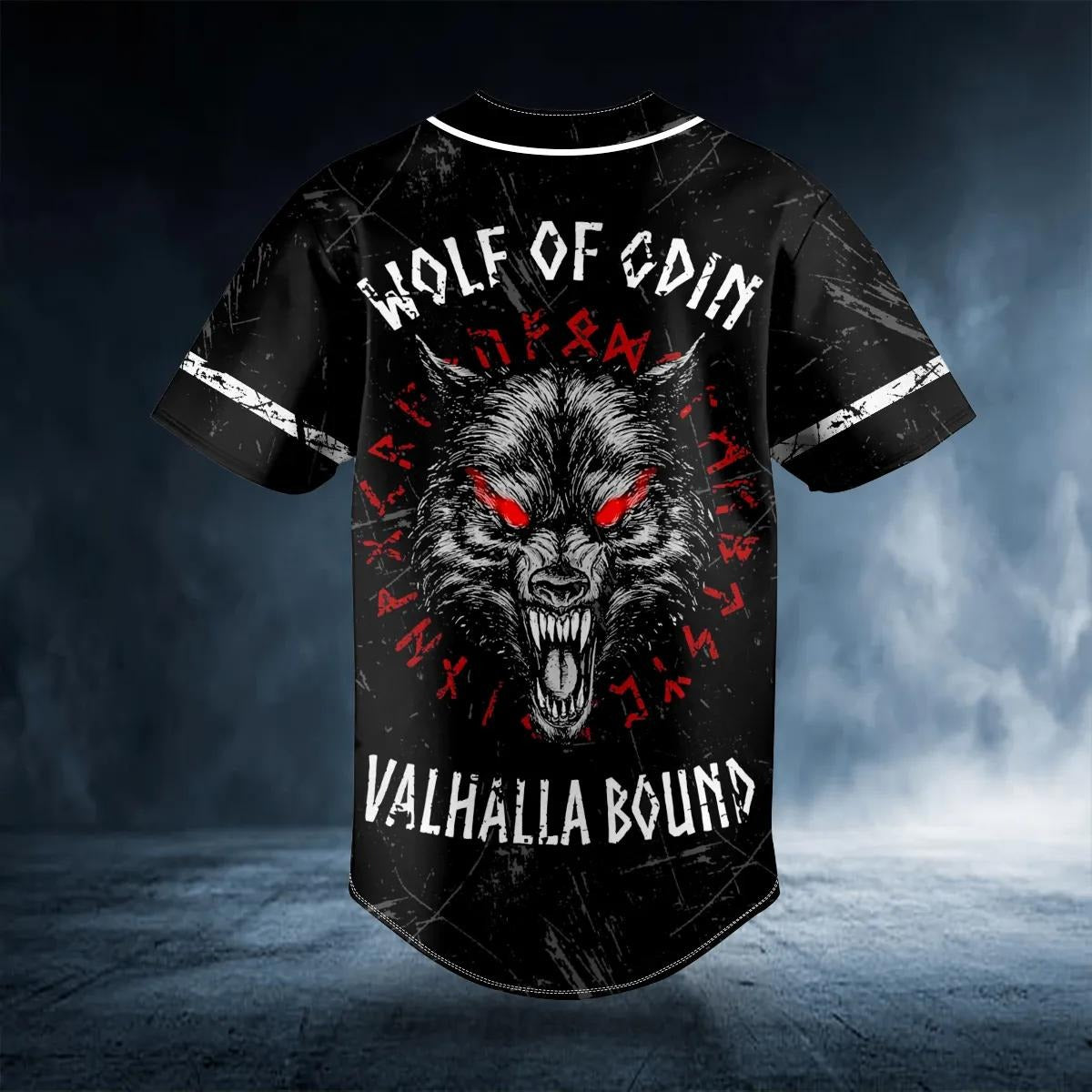 Wolf Of Odin Valhalla Bound Viking Personalized Baseball Jersey – Skull & Viking Graphic Tees