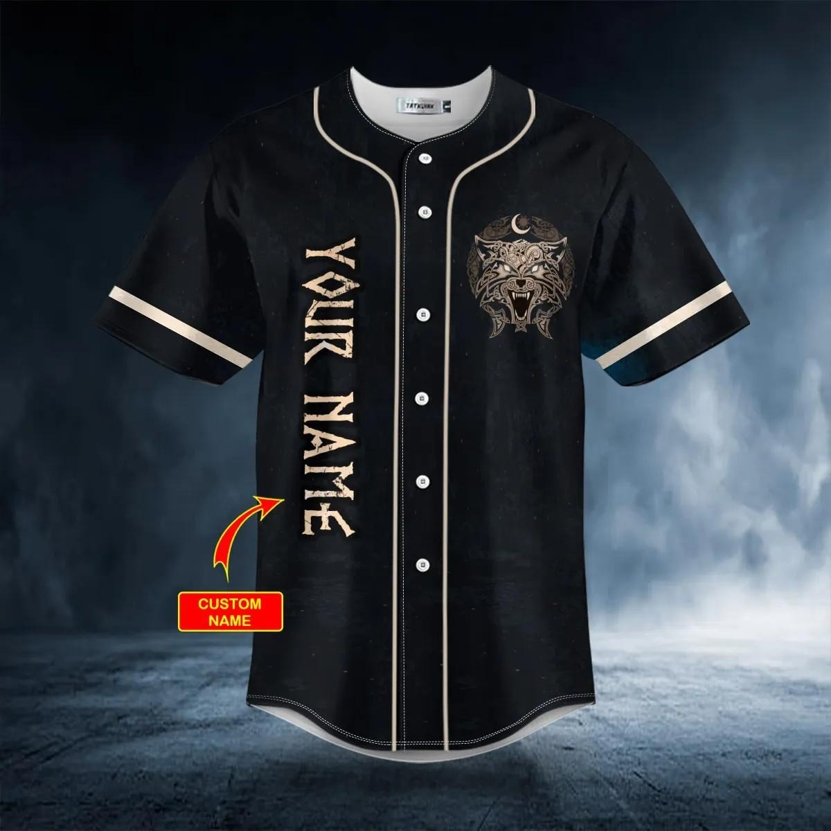 Wolves Don’t Lose Sleep Viking Custom Baseball Jersey – Skull & Viking Graphic Tees