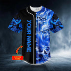 Blue Soul Eater Ghost Skull Custom Baseball Jersey – Skull & Viking Graphic Tees _ 3D All Over Print Clothing