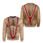 3D Realistic Hairy Chest Sweater, Hairy Chest Suspenders Lights, Funny Christmas Gift for Men