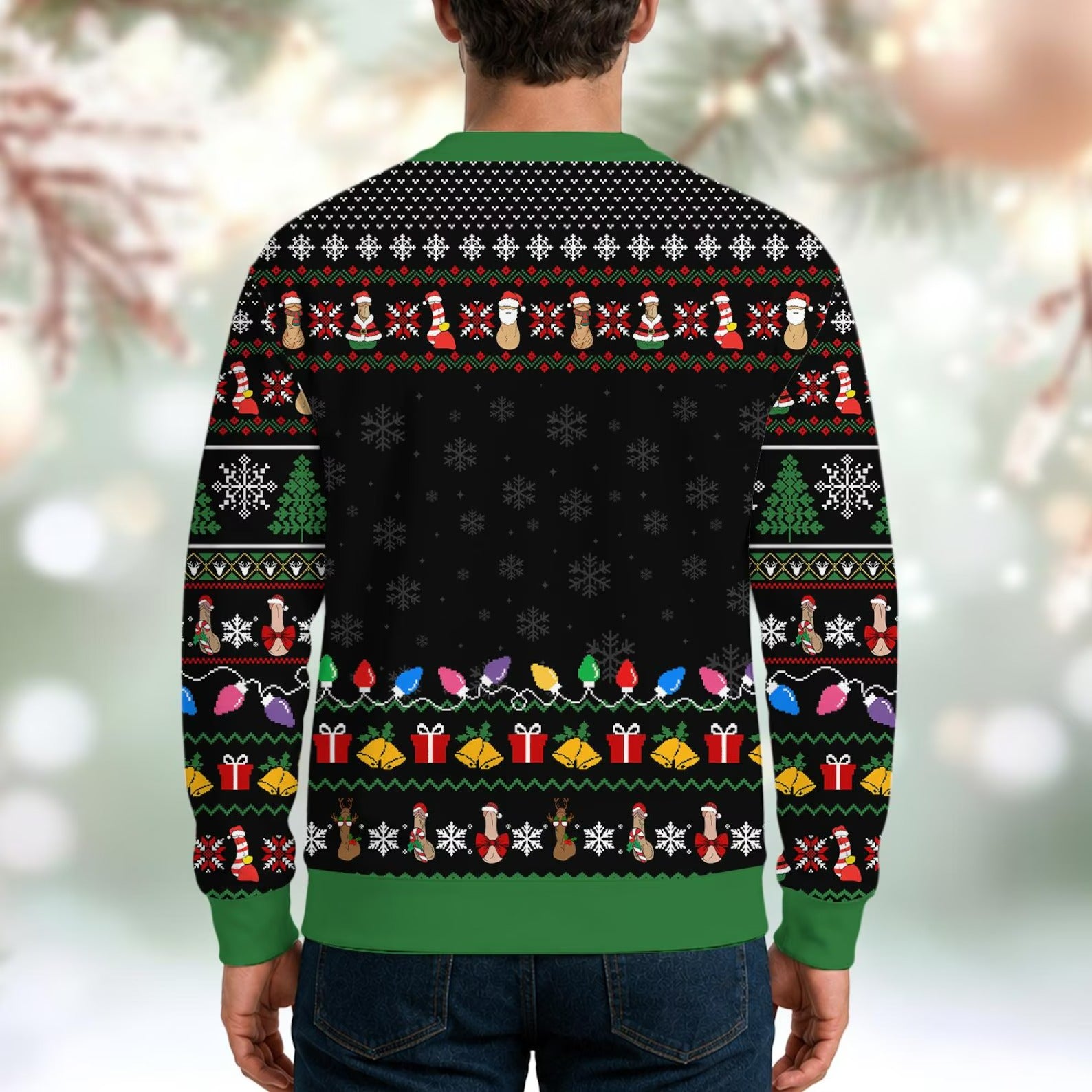 Ingle My Bells Fake Ugly Xmas Sweater for Men Women, Funny Christmas