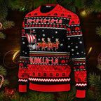 Red Falalalala Valhallala Viking Ships Viking Ugly Christmas Sweater, Skull & Viking Graphic Tees