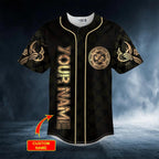 Gold Raven Viking Tattoo Custom Baseball Jersey – Skull & Viking Graphic Tees