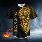 Odin Ragnarok Nordic Viking Yellow Tattoo Custom Baseball Jersey – Skull & Viking Graphic Tees