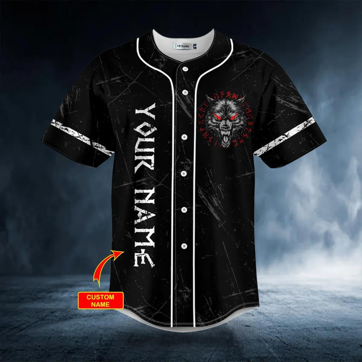 Wolf Of Odin Valhalla Bound Viking Personalized Baseball Jersey – Skull & Viking Graphic Tees
