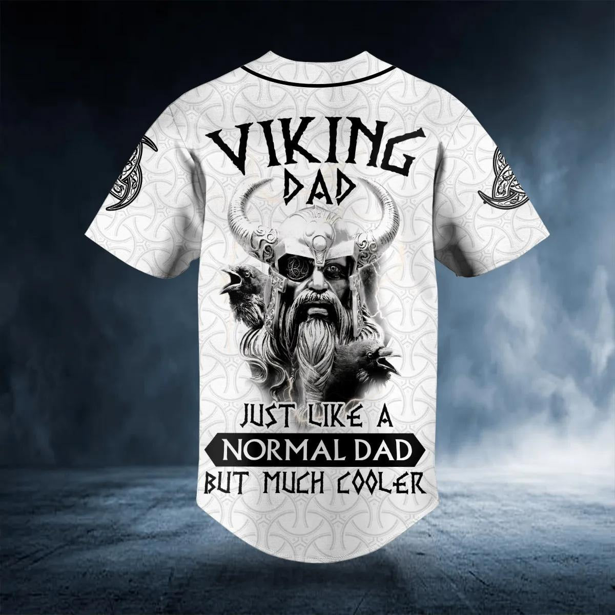 Viking Dad Just Like A Normal Dad But Much Cooler Custom Baseball Jersey – Skull & Viking Graphic Tees _ 3D All Over Print Clothing