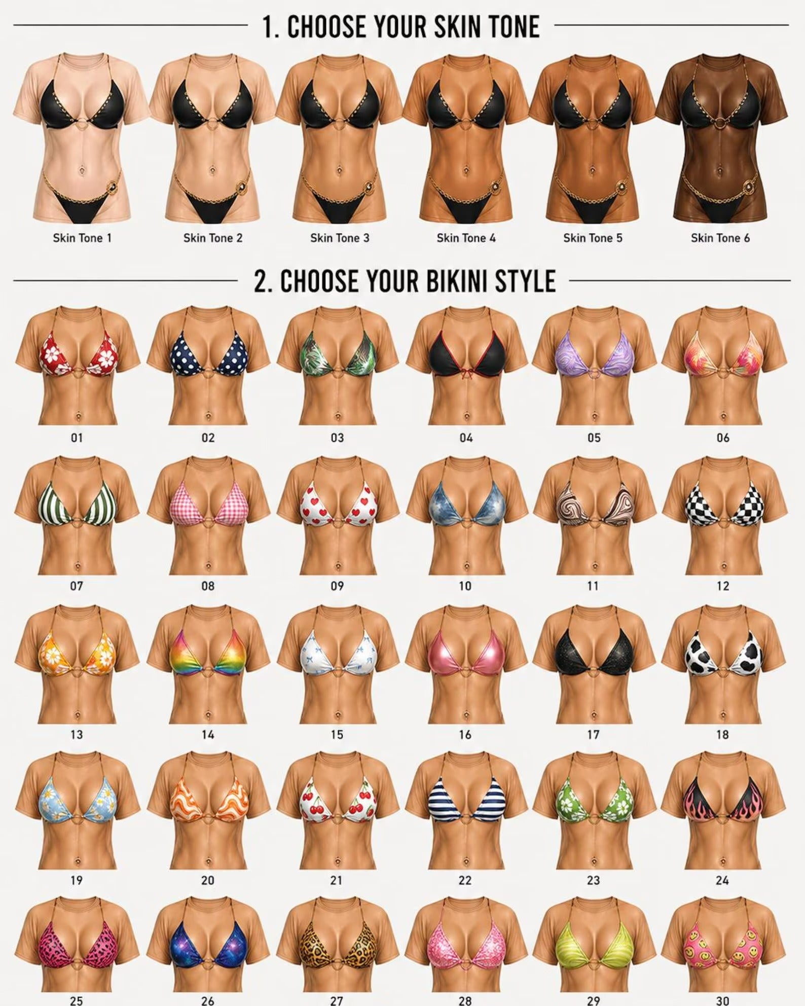 Custom Funny Fake Bikini Body Shirt, 3D Printed Bikini Graphic Tee for Men, Bachelor Party Matching T Shirts, Beach Party Gag