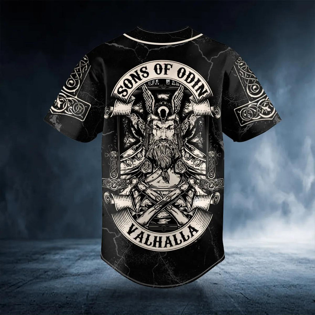 Son Of Odin Till Valhalla Viking Custom Baseball Jersey – Skull & Viking Graphic Tees