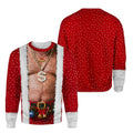 3D Realistic Hairy Santa Sweatshirt, Funny Santa Body Sweater, Offensive Ugly Xmas Shirt