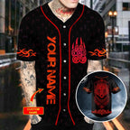 Red Bear Viking Tattoo Custom Baseball Jersey – Skull & Viking Graphic Tees