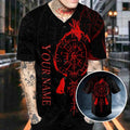 Red Runes Viking Compass Tattoo Custom Baseball Jersey – Skull & Viking Graphic Tees