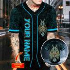Ulfhednar King Viking Blue Tattoo Custom Baseball Jersey – Skull & Viking Graphic Tees