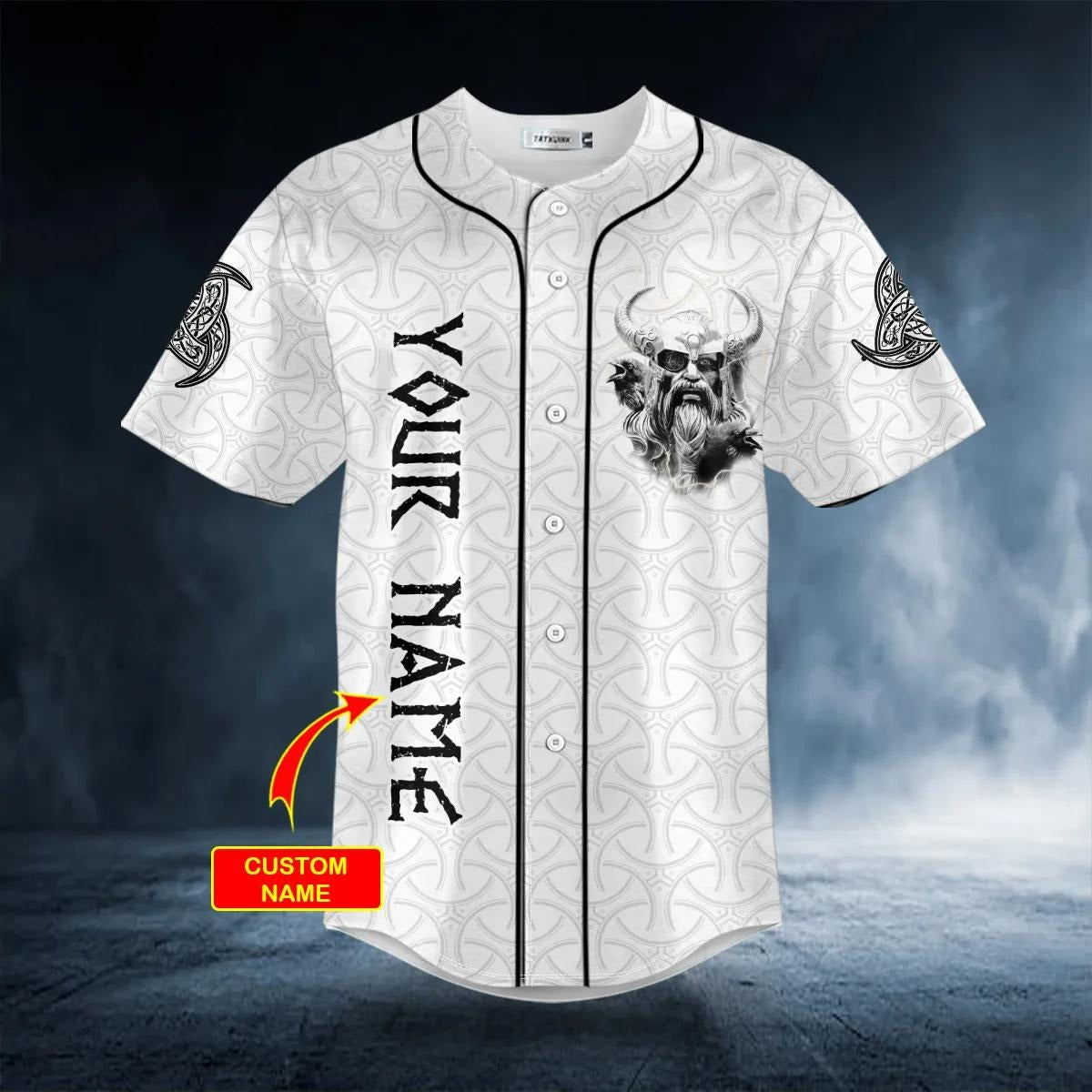 Viking Dad Just Like A Normal Dad But Much Cooler Custom Baseball Jersey – Skull & Viking Graphic Tees _ 3D All Over Print Clothing