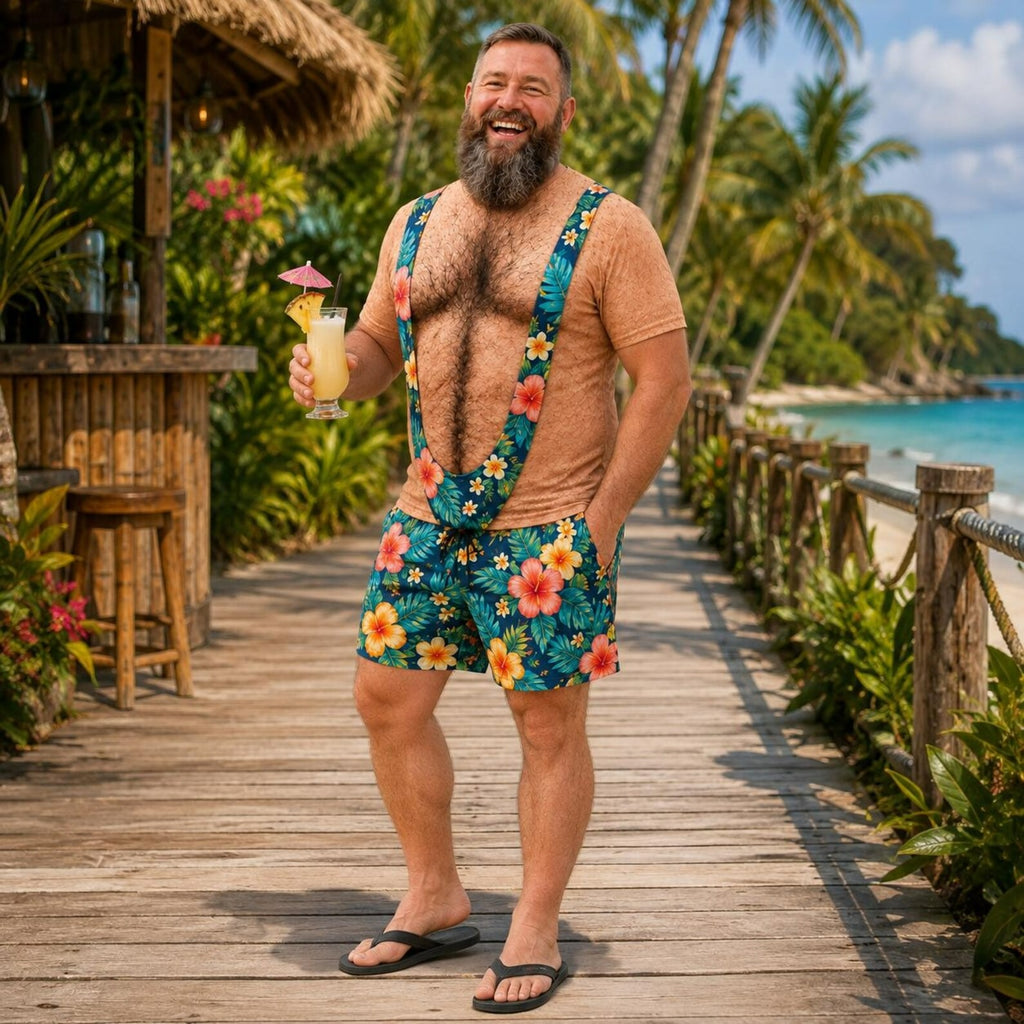 Custom Hairy Chest Shirt, Choose Skin Tone & Pattern, 3D Mankini Illusion Tee With Matching Shorts, Funny Gag Gift for Men