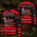 Red Falalalala Valhallala Viking Ships Viking Ugly Christmas Sweater, Skull & Viking Graphic Tees