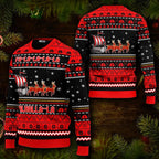 Red Falalalala Valhallala Viking Ships Viking Ugly Christmas Sweater, Skull & Viking Graphic Tees