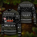 Black Falalalala Valhallala Viking Ships Viking Ugly Christmas Sweater – Skull & Viking Graphic Tees _ 3D All Over Print Clothing
