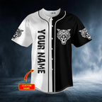 Yinyang Wolf Viking Tattoo Custom Baseball Jersey – Skull & Viking Graphic Tees _ 3D All Over Print Clothing