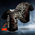 Fleur-de-lis Pattern King Viking Custom Baseball Jersey – Skull & Viking Graphic Tees _ 3D All Over Print Clothing