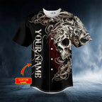 Fleur-de-lis Pattern King Viking Custom Baseball Jersey – 3D All Over Print Clothing