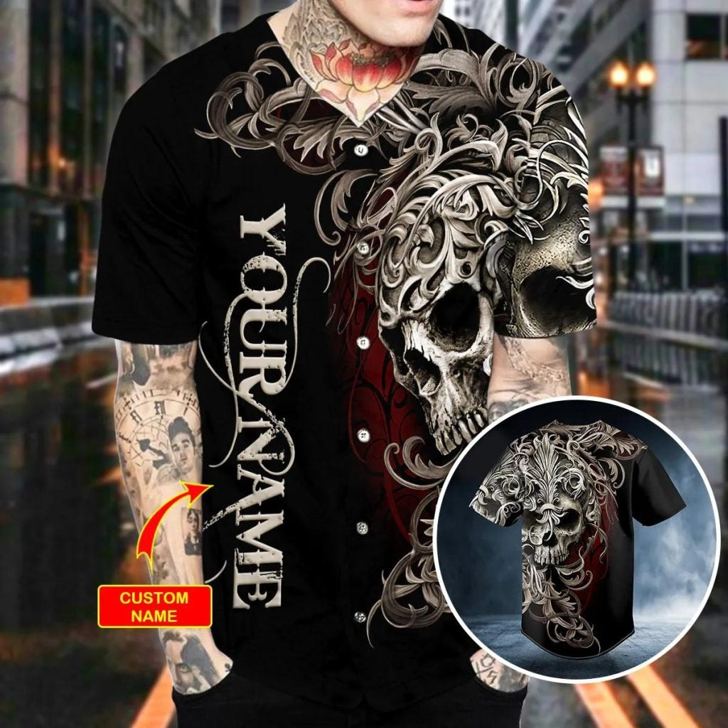 Fleur-de-lis Pattern King Viking Custom Baseball Jersey – 3D All Over Print Clothing